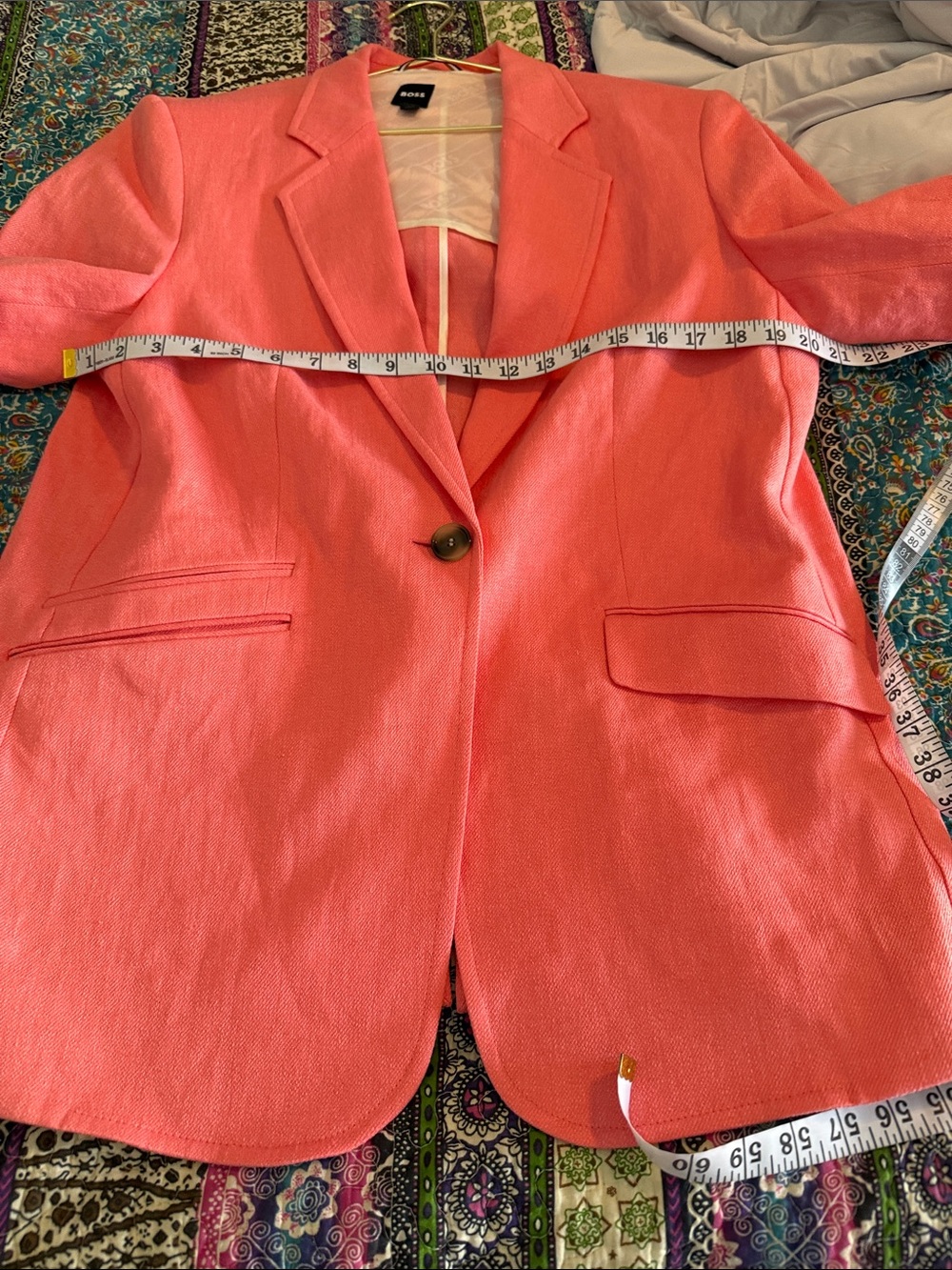 BOSS Coral Pink Single-Button Women's Blazer - Picture 6 of 7
